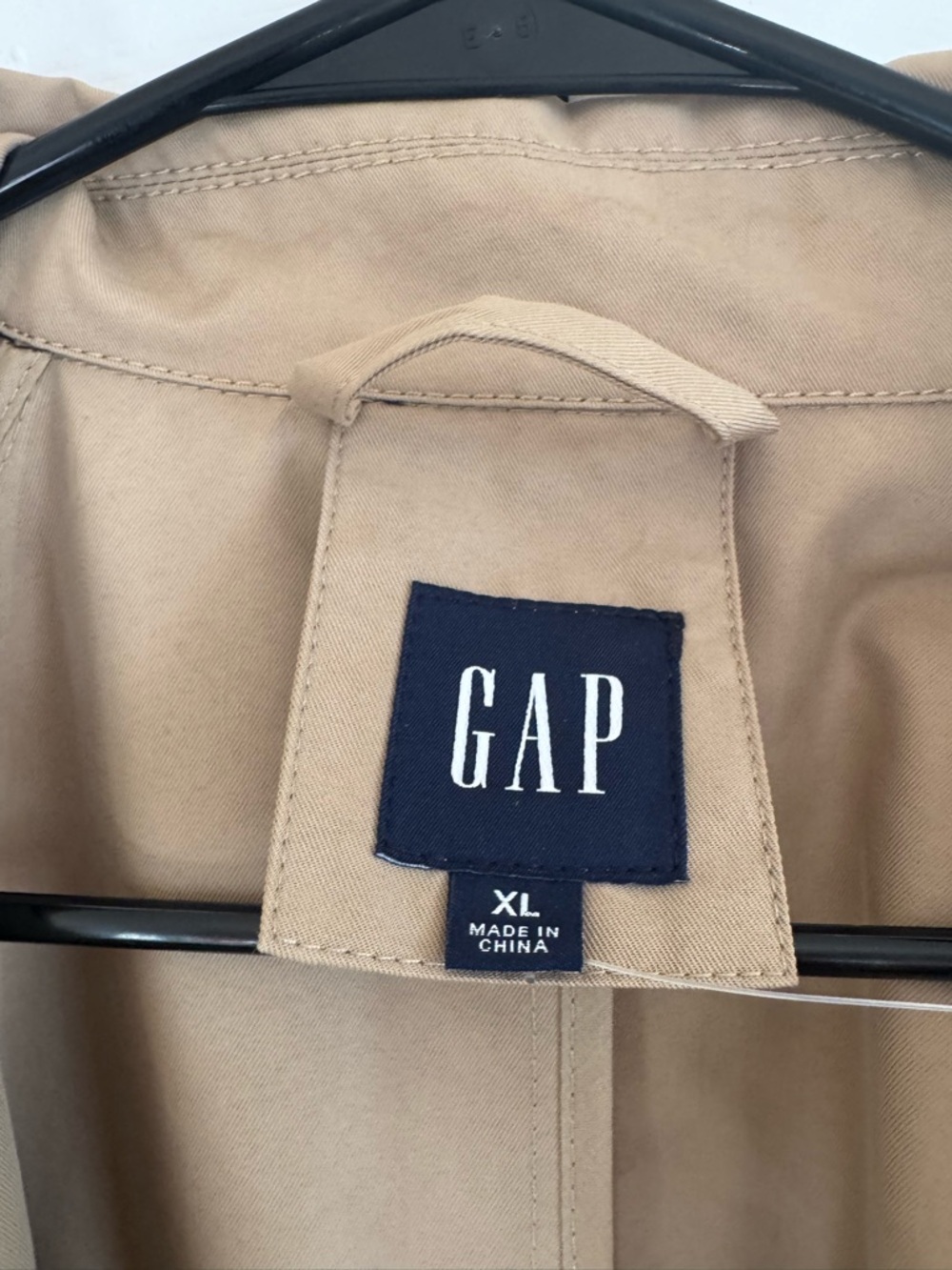 GAP Khaki Double-Breasted Trench Coat with Belt - Picture 6 of 16